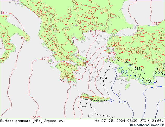 pressão do solo Arpege-eu Seg 27.05.2024 06 UTC
