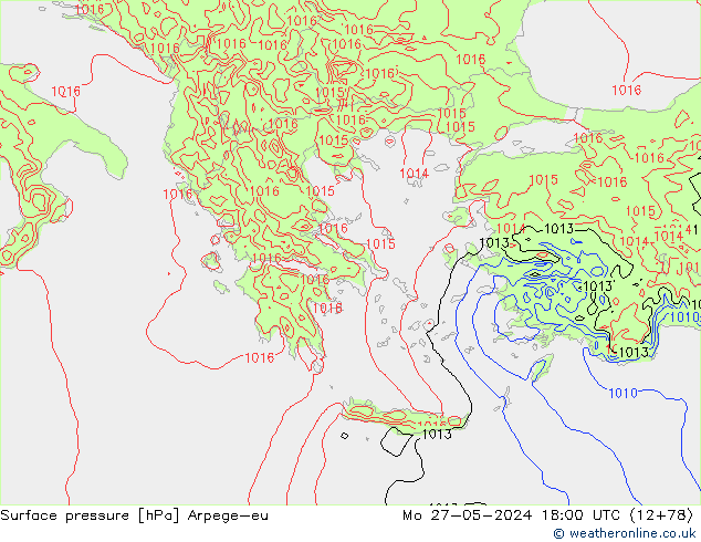 Presión superficial Arpege-eu lun 27.05.2024 18 UTC