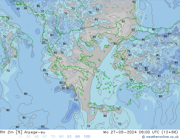 RH 2m Arpege-eu  27.05.2024 06 UTC