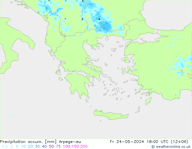 Precipitation accum. Arpege-eu Pá 24.05.2024 18 UTC