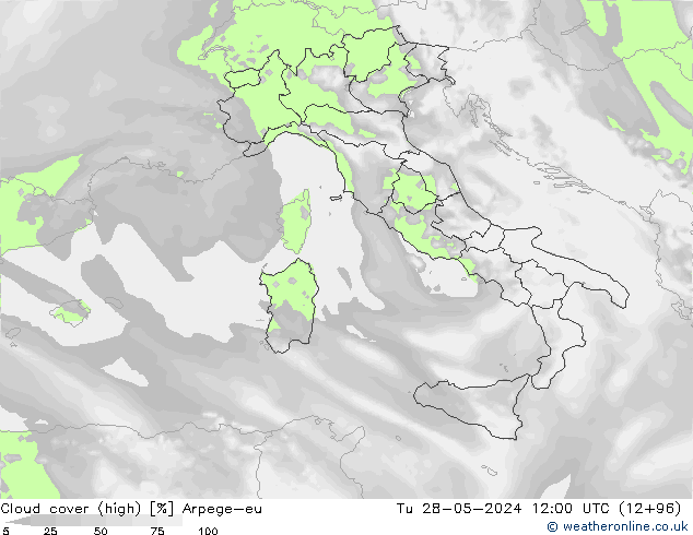 Bulutlar (yüksek) Arpege-eu Sa 28.05.2024 12 UTC