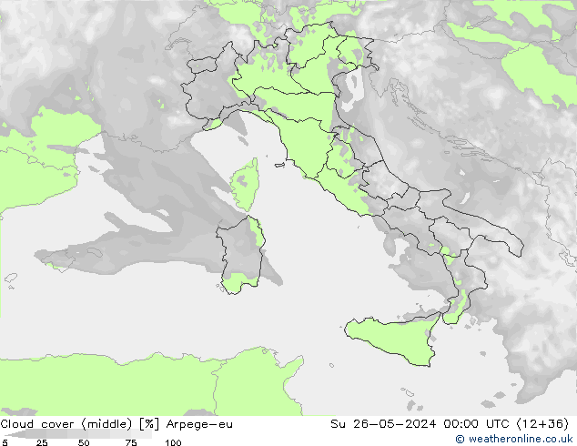 Bewolking (Middelb.) Arpege-eu zo 26.05.2024 00 UTC