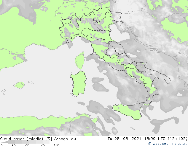 Bulutlar (orta) Arpege-eu Sa 28.05.2024 18 UTC