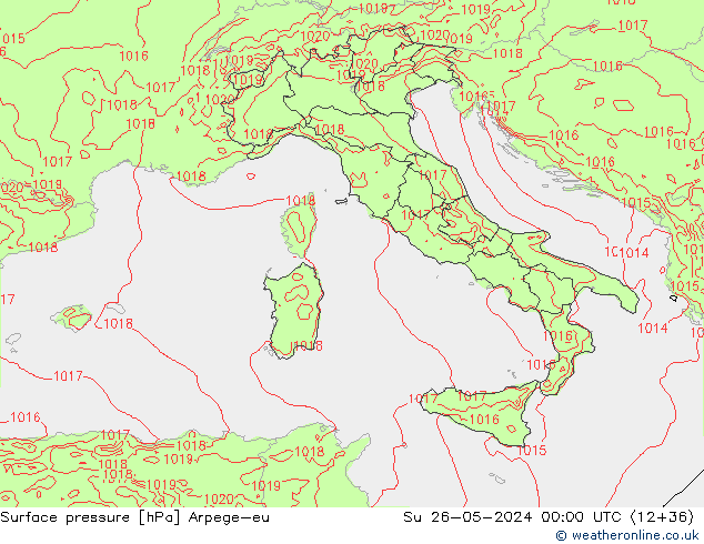 Surface pressure Arpege-eu Su 26.05.2024 00 UTC