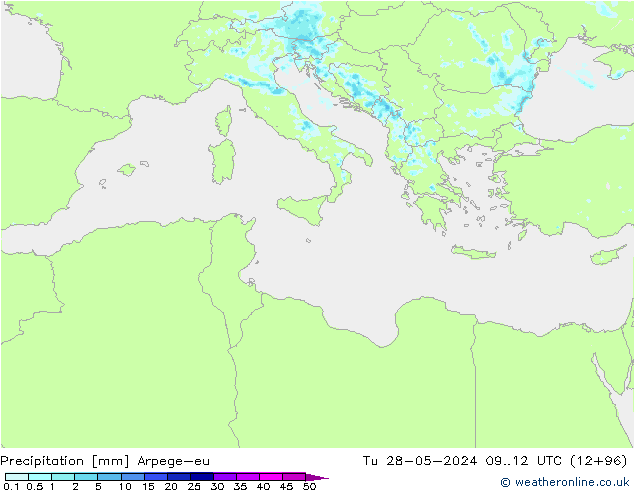 осадки Arpege-eu вт 28.05.2024 12 UTC