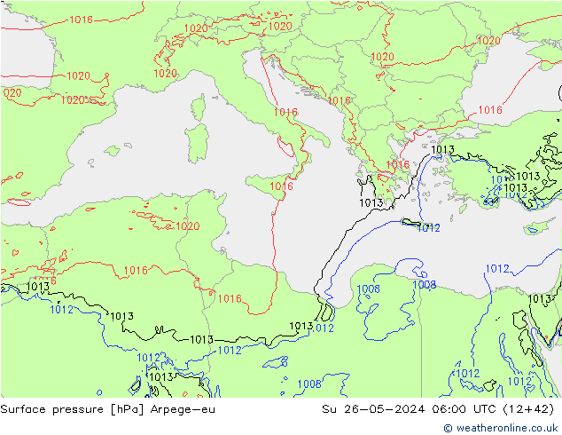 Yer basıncı Arpege-eu Paz 26.05.2024 06 UTC
