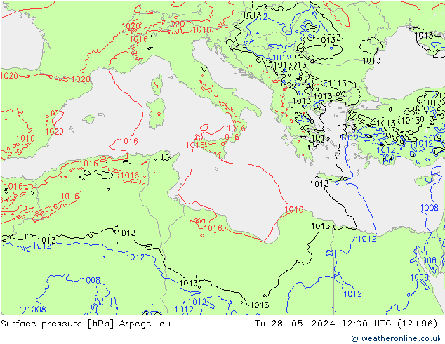 Yer basıncı Arpege-eu Sa 28.05.2024 12 UTC