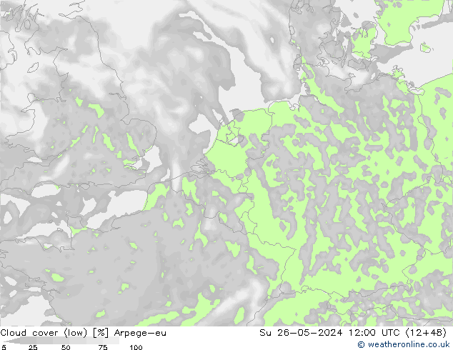 Nuages (bas) Arpege-eu dim 26.05.2024 12 UTC