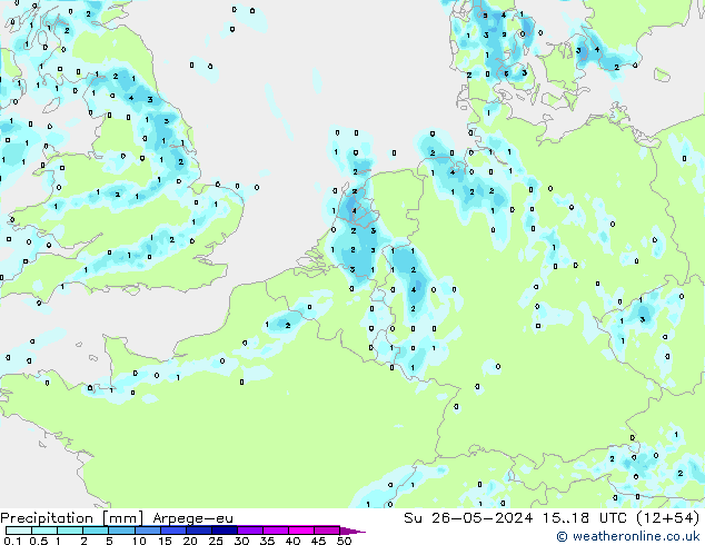 Yağış Arpege-eu Paz 26.05.2024 18 UTC