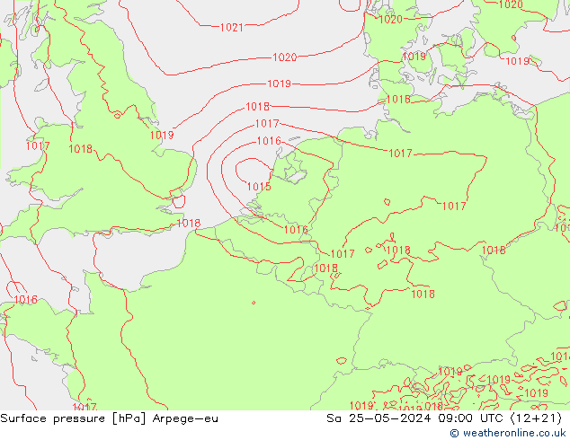 Luchtdruk (Grond) Arpege-eu za 25.05.2024 09 UTC