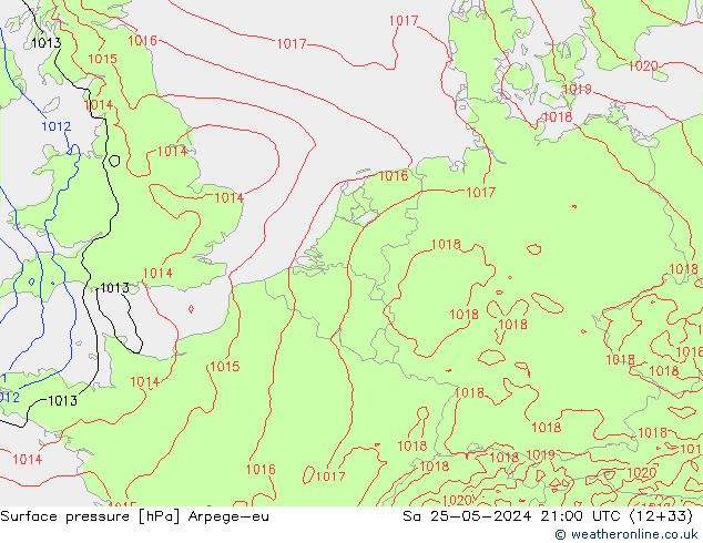 Luchtdruk (Grond) Arpege-eu za 25.05.2024 21 UTC