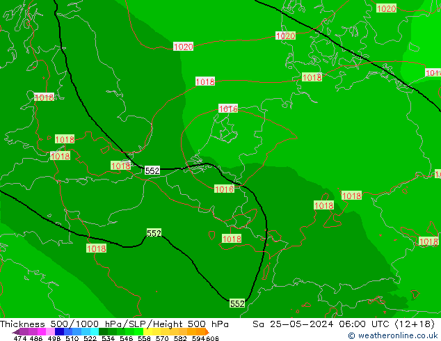 Thck 500-1000hPa Arpege-eu Sáb 25.05.2024 06 UTC