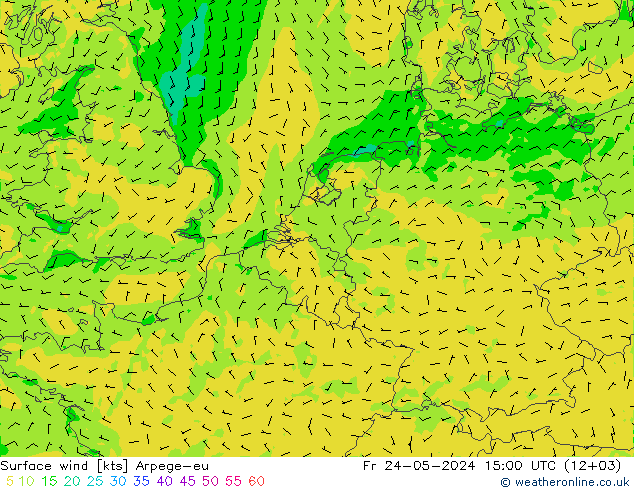 风 10 米 Arpege-eu 星期五 24.05.2024 15 UTC