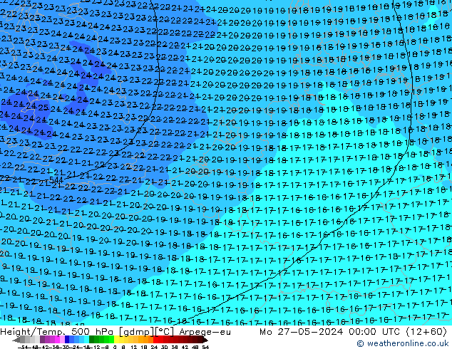 Hoogte/Temp. 500 hPa Arpege-eu ma 27.05.2024 00 UTC