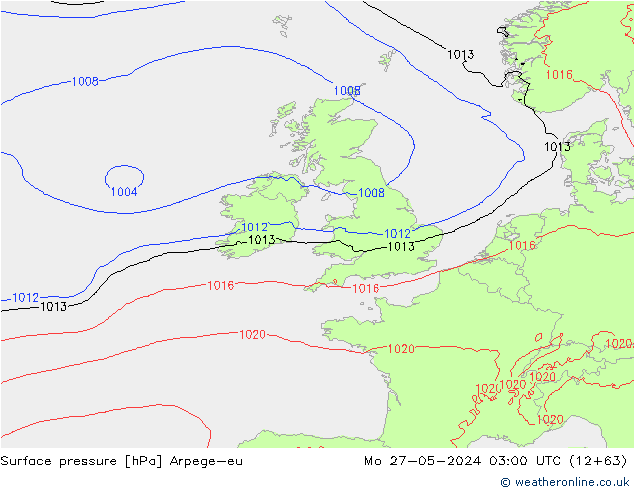 Yer basıncı Arpege-eu Pzt 27.05.2024 03 UTC