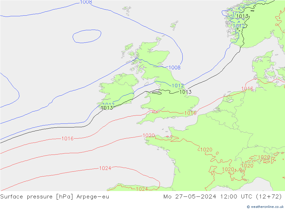 Luchtdruk (Grond) Arpege-eu ma 27.05.2024 12 UTC