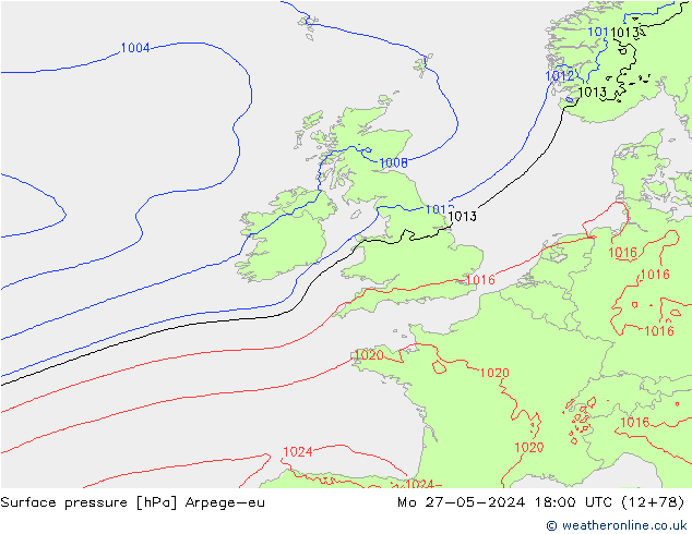 Yer basıncı Arpege-eu Pzt 27.05.2024 18 UTC