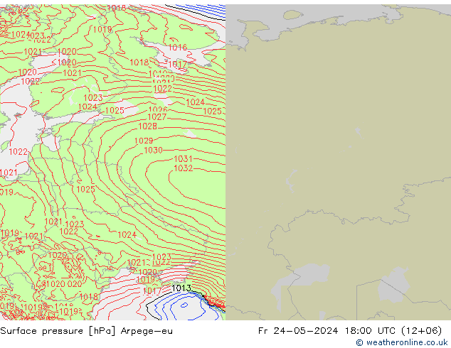 приземное давление Arpege-eu пт 24.05.2024 18 UTC