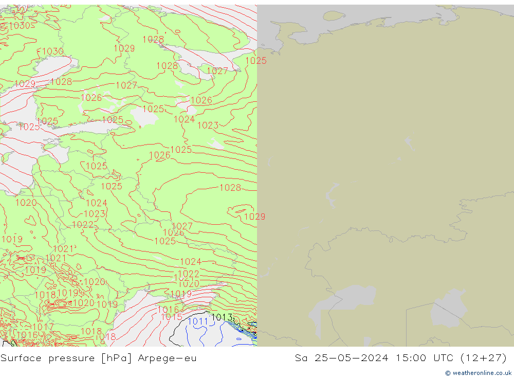 Luchtdruk (Grond) Arpege-eu za 25.05.2024 15 UTC