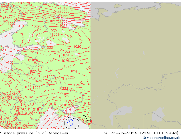 Yer basıncı Arpege-eu Paz 26.05.2024 12 UTC