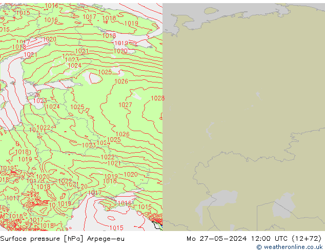 Pressione al suolo Arpege-eu lun 27.05.2024 12 UTC