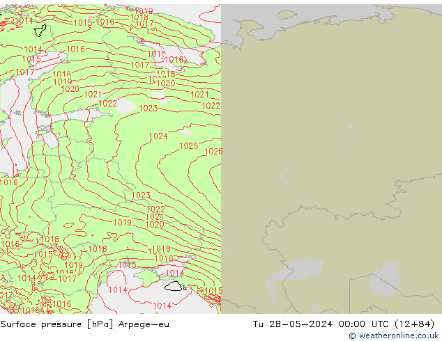 Surface pressure Arpege-eu Tu 28.05.2024 00 UTC