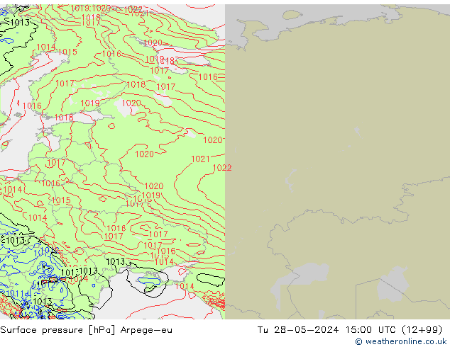 Presión superficial Arpege-eu mar 28.05.2024 15 UTC