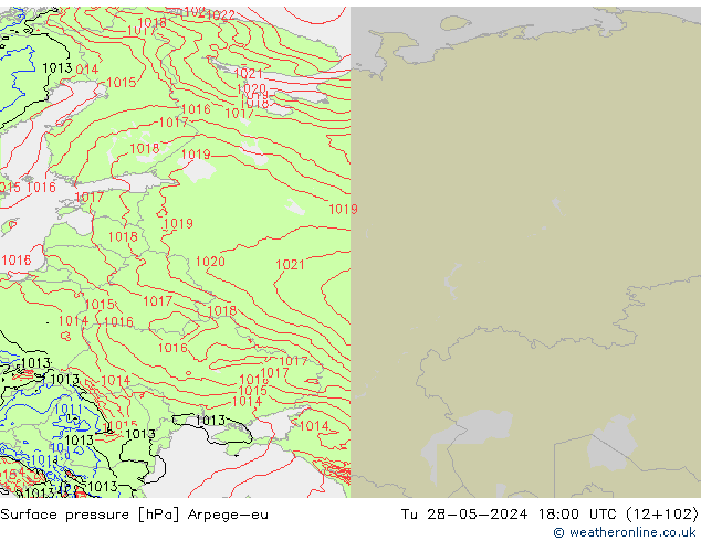 Yer basıncı Arpege-eu Sa 28.05.2024 18 UTC