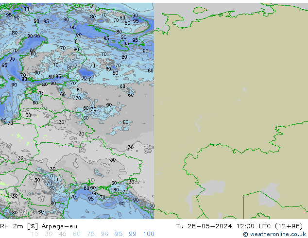 RH 2m Arpege-eu Ter 28.05.2024 12 UTC