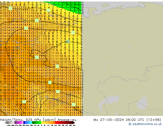 Hoogte/Temp. 925 hPa Arpege-eu ma 27.05.2024 06 UTC