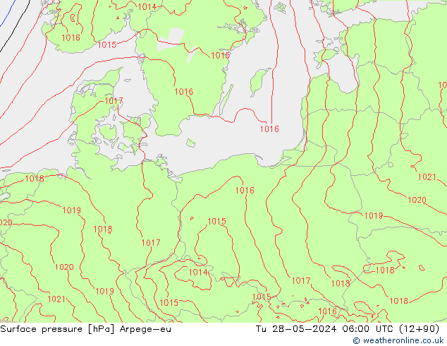 приземное давление Arpege-eu вт 28.05.2024 06 UTC