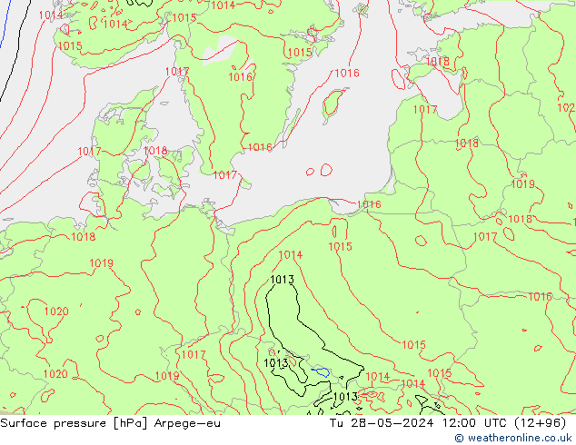 Presión superficial Arpege-eu mar 28.05.2024 12 UTC