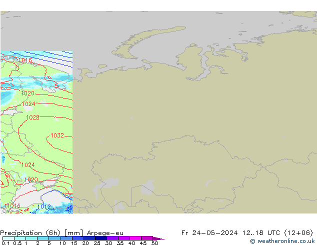 Precipitation (6h) Arpege-eu Fr 24.05.2024 18 UTC