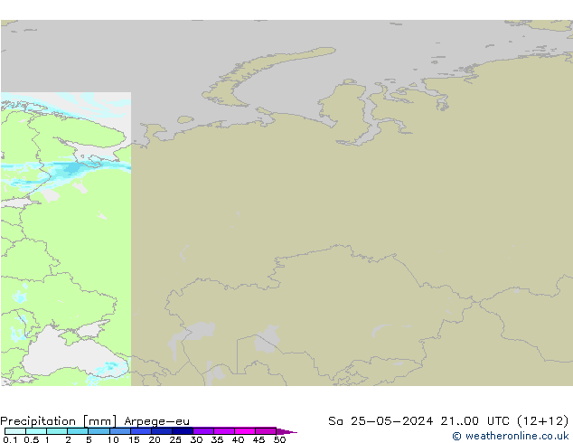 Precipitation Arpege-eu Sa 25.05.2024 00 UTC