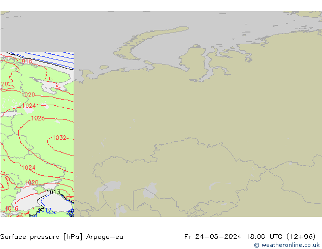 Yer basıncı Arpege-eu Cu 24.05.2024 18 UTC