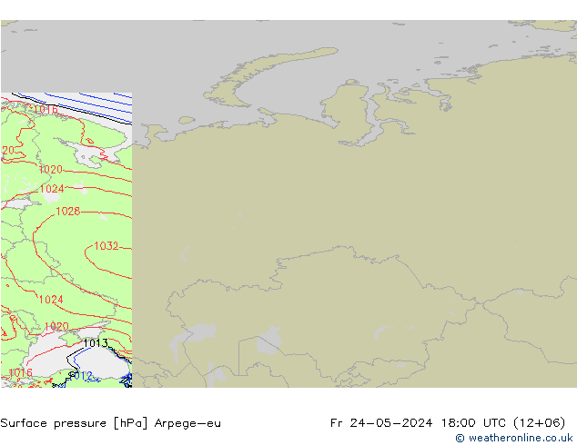 приземное давление Arpege-eu пт 24.05.2024 18 UTC