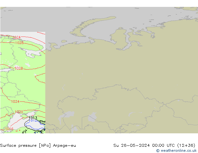 Yer basıncı Arpege-eu Paz 26.05.2024 00 UTC