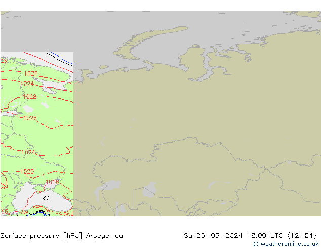 приземное давление Arpege-eu Вс 26.05.2024 18 UTC