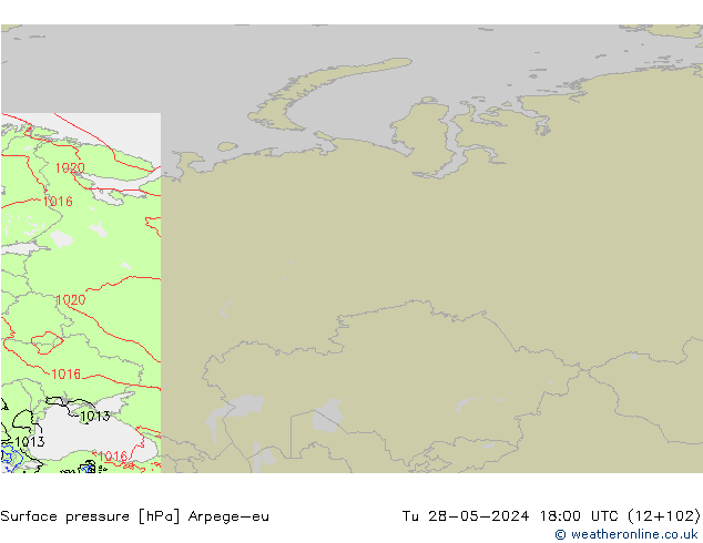 Surface pressure Arpege-eu Tu 28.05.2024 18 UTC