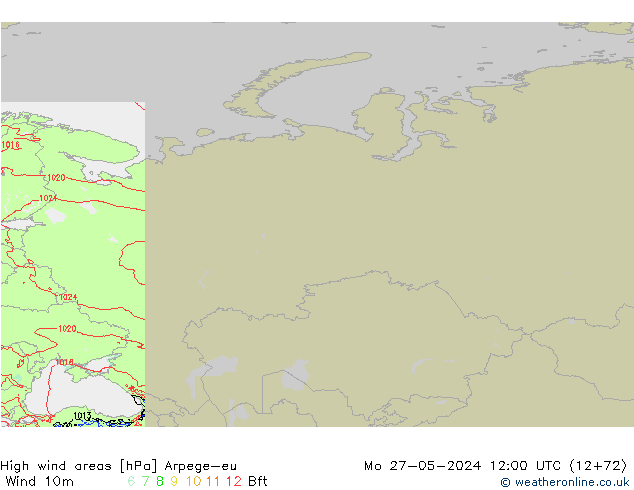 High wind areas Arpege-eu lun 27.05.2024 12 UTC