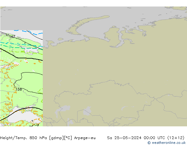 Height/Temp. 850 hPa Arpege-eu Sa 25.05.2024 00 UTC