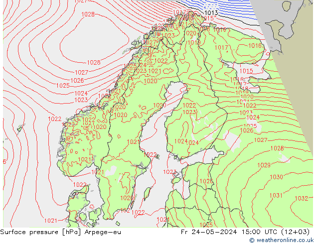 pression de l'air Arpege-eu ven 24.05.2024 15 UTC