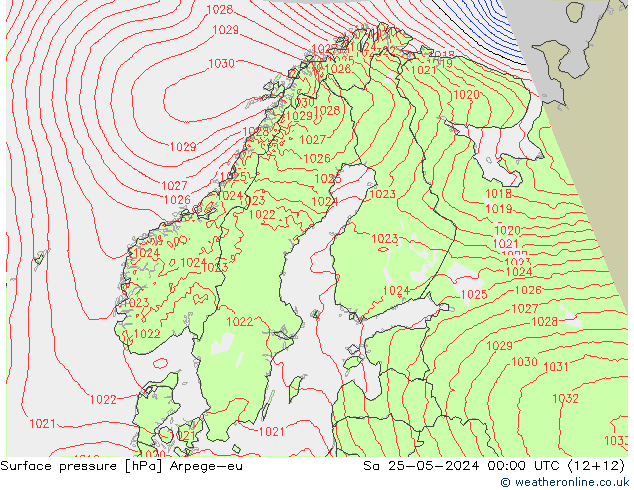 Bodendruck Arpege-eu Sa 25.05.2024 00 UTC