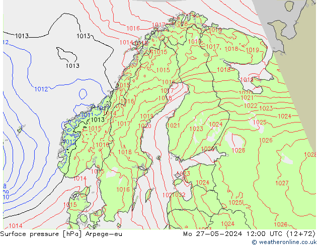 ciśnienie Arpege-eu pon. 27.05.2024 12 UTC