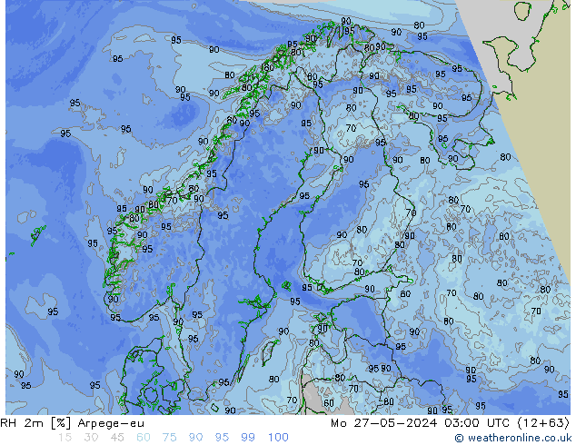 RH 2m Arpege-eu  27.05.2024 03 UTC