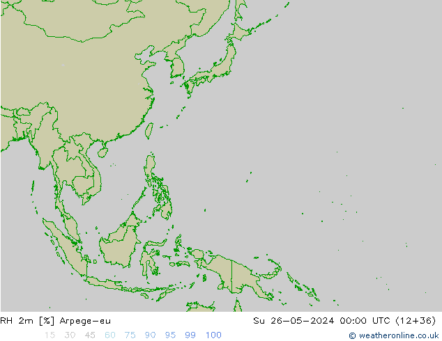 RH 2m Arpege-eu Ne 26.05.2024 00 UTC