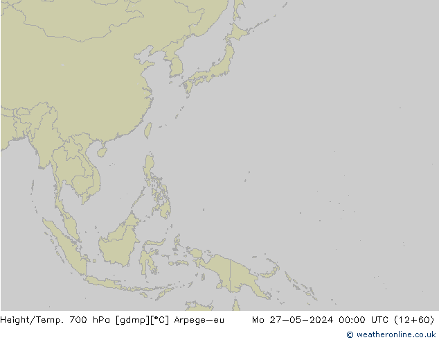 Géop./Temp. 700 hPa Arpege-eu lun 27.05.2024 00 UTC