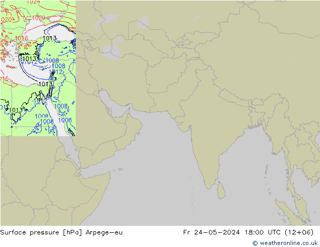 地面气压 Arpege-eu 星期五 24.05.2024 18 UTC