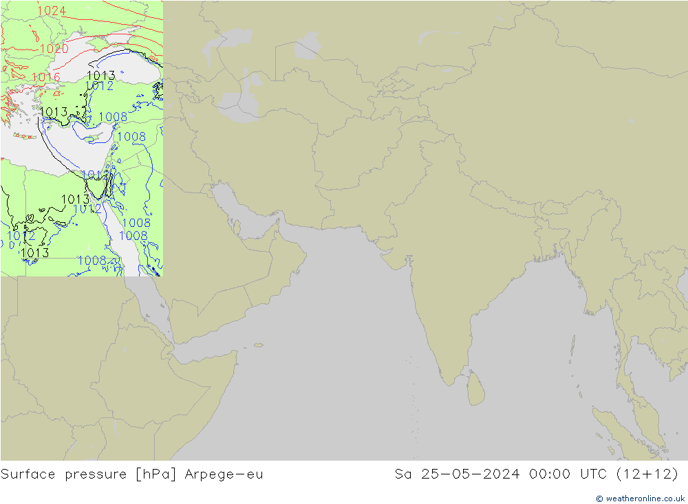 Yer basıncı Arpege-eu Cts 25.05.2024 00 UTC