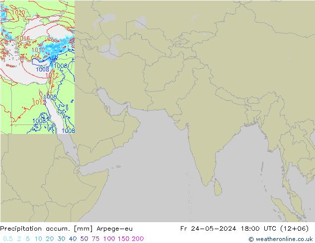 Precipitation accum. Arpege-eu 星期五 24.05.2024 18 UTC